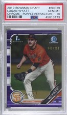 2019 Bowman Draft Chrome Purple Refractor 43/250 Logan Wyatt PSA 10 GEM MT 8d2