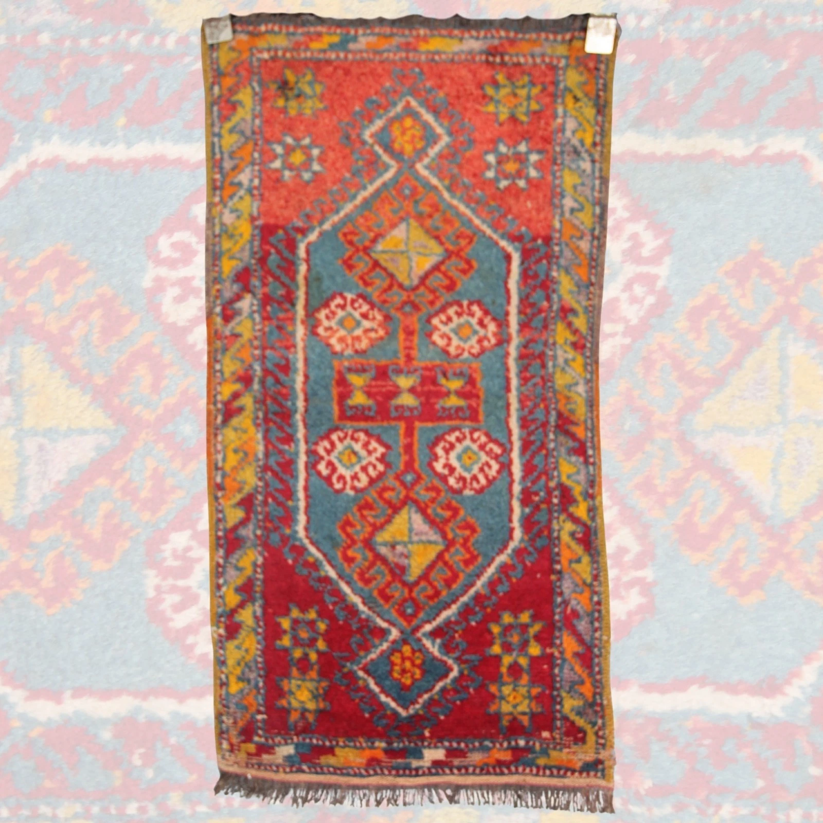 Curated Antique Handmade Rug - 1x3 ft | Vintage Wool Turkish Accent Carpet