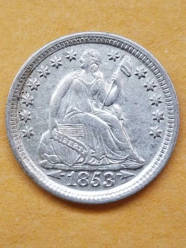 1853 Seated Liberty Half Dime with Arrows Nice