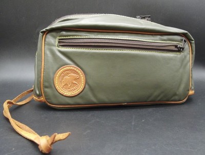 Hunting World Elephant Logo Pouch Tasche olivgrün Nylon Lederbesatz B913