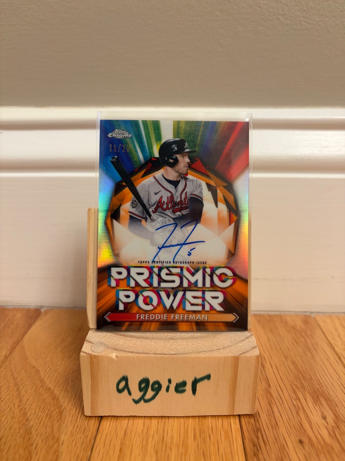 2021 Topps Chrome Freddie Freeman Prismic Power On Card Auto /25