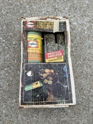 Vintage Primus Grasshopper propane Stove Sweden Made W/Box & Instructions