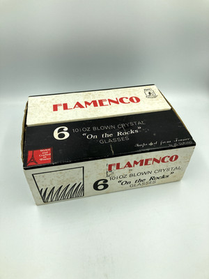 6 +box vtg luminarc flamenco~rocks glasses ~3.5'' 10.5 oz durand design - NOS/EXC