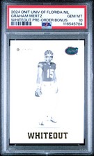 2024 Onit On It NIL Whiteout Promo Graham Mertz Whiteout Rookie RC PSA 10