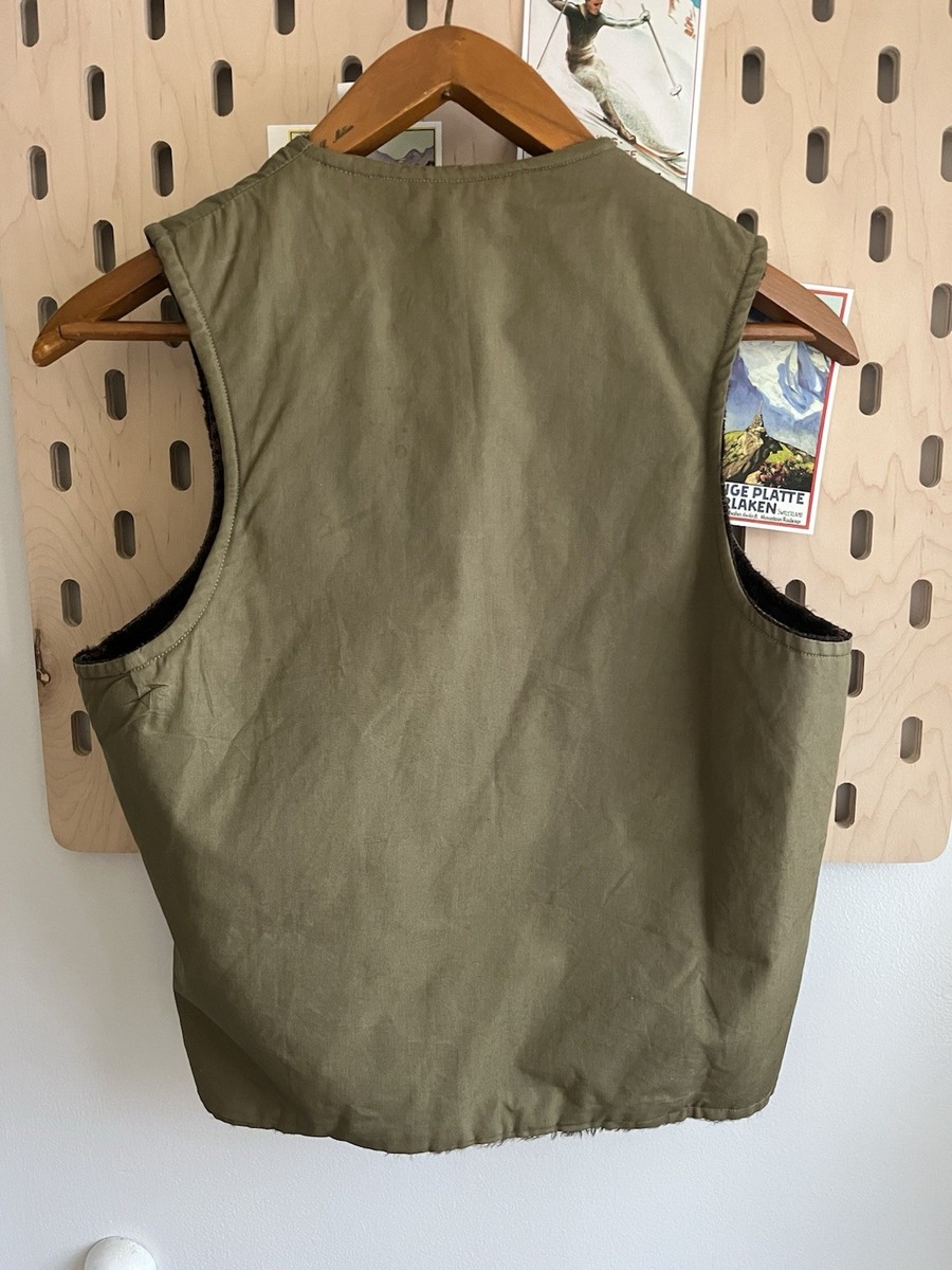 Vintage 1940s WWII U.S.N Alpaca Lined Vest Jacket size 38 Army