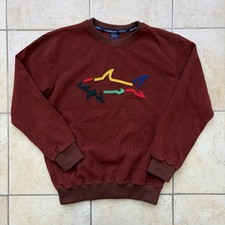 Paul  Shark Yachting Sweatshirt Mens Large Rust Embroidered Logo Crewneck Italy
