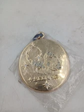 Anthropologie Scorpio Zodiac Ornament Gold Tone Velvet Ribbon Astrology Gift