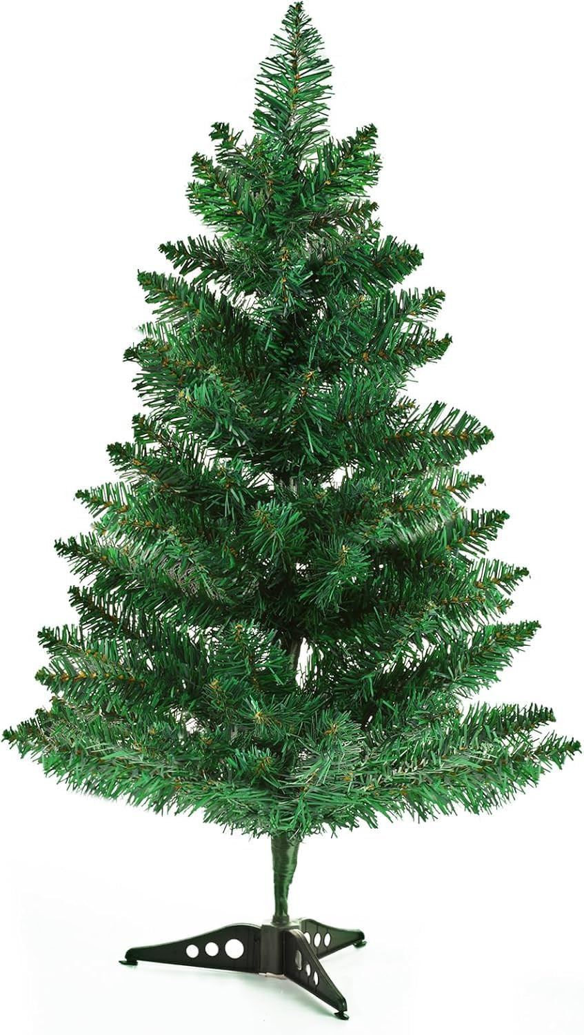 2FT Artificial Christmas Tree Tabletop Christmas Tree with Plastic Stand Mini Xm