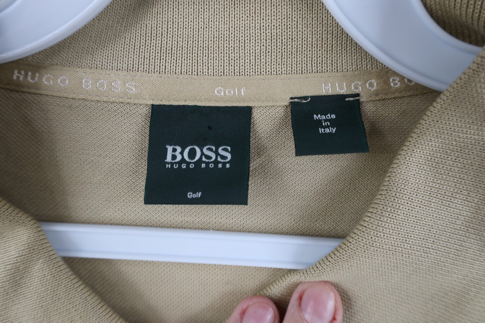 Hugo Boss Golf Mens Size XL Cotton Knit Collared Long Sleeve Polo Shirt Gold thumbnail 6