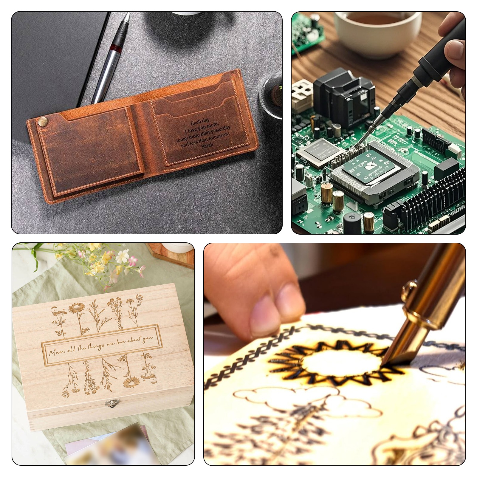43x Brass Wood Burning Tips Set Pyrography Engraving 3D Print Smoothing M4 screw