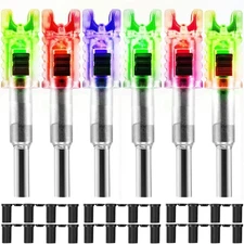 6 Pack Lighted Nocks for Crossbow Bolts with .285”/.297”/.300”/.305” Bus