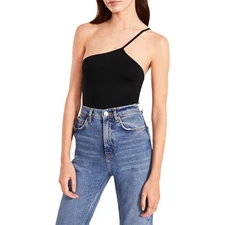 BB Dakota Womens Icons Only Black Jersey One Shoulder Bodysuit Top XS BHFO 0750