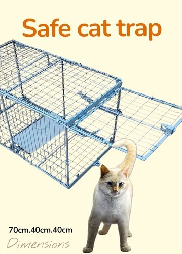 Safe & Humane Live Cat Trap , Catch  Animal Cage , Cage for Rescue , مصيدة قطط