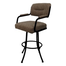 Swivel Counter Metal Bar Stool 26" - M-110 - Checkered - Black