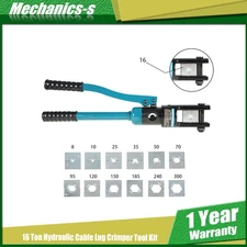 New Hydraulic Cable Lug Crimper 16Ton Tool Kit Includes Crimping Tool W/13 Dies