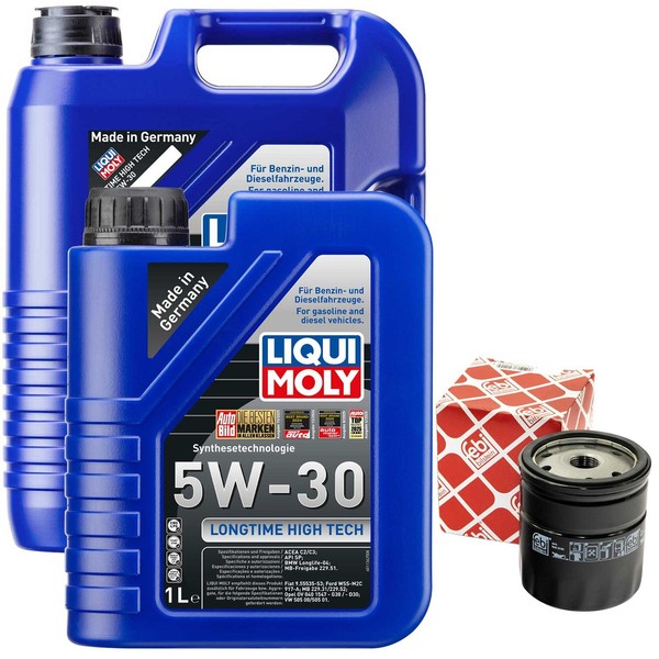 MotoröL Set High Tech 5W-30 Liqui Moly 6 Liter + ÖLfilter FüR Opel Omega B Astra-image