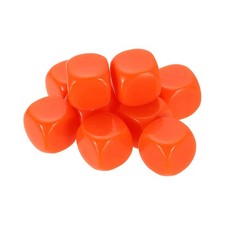 10Pcs Rounded Blank Six Sided Dice 16mm/0.6inch Acrylic Dice, Orange