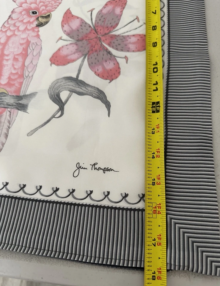 Funda de almohada cuadrada vintage Jim Thompson rosa loro Foto 4 de 4