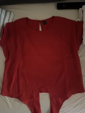 SHEIN Damen Top rot Gr. M Basic ärmellos Run...