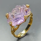 Handmade 14 ct+ Natural Amethyst Ring 925 Sterling Silver Size 8.75 /R482376