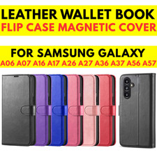 Samsung Galaxy A06 A07 A16 A17 A26 A27 A36 A37 A56 A57 Book Wallet Case Flip