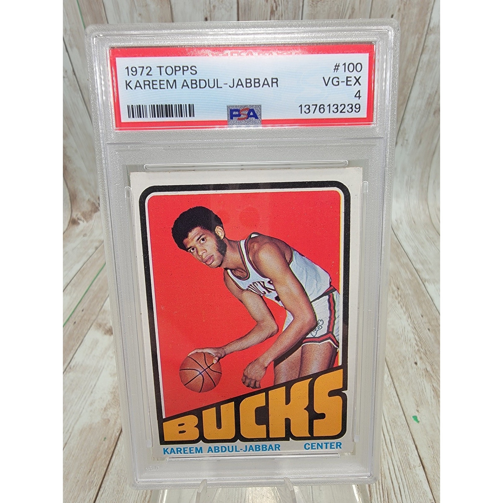 1972 Topps Kareem Abdul-Jabbar #100 Lakers HOF PSA 4 - VG-EX