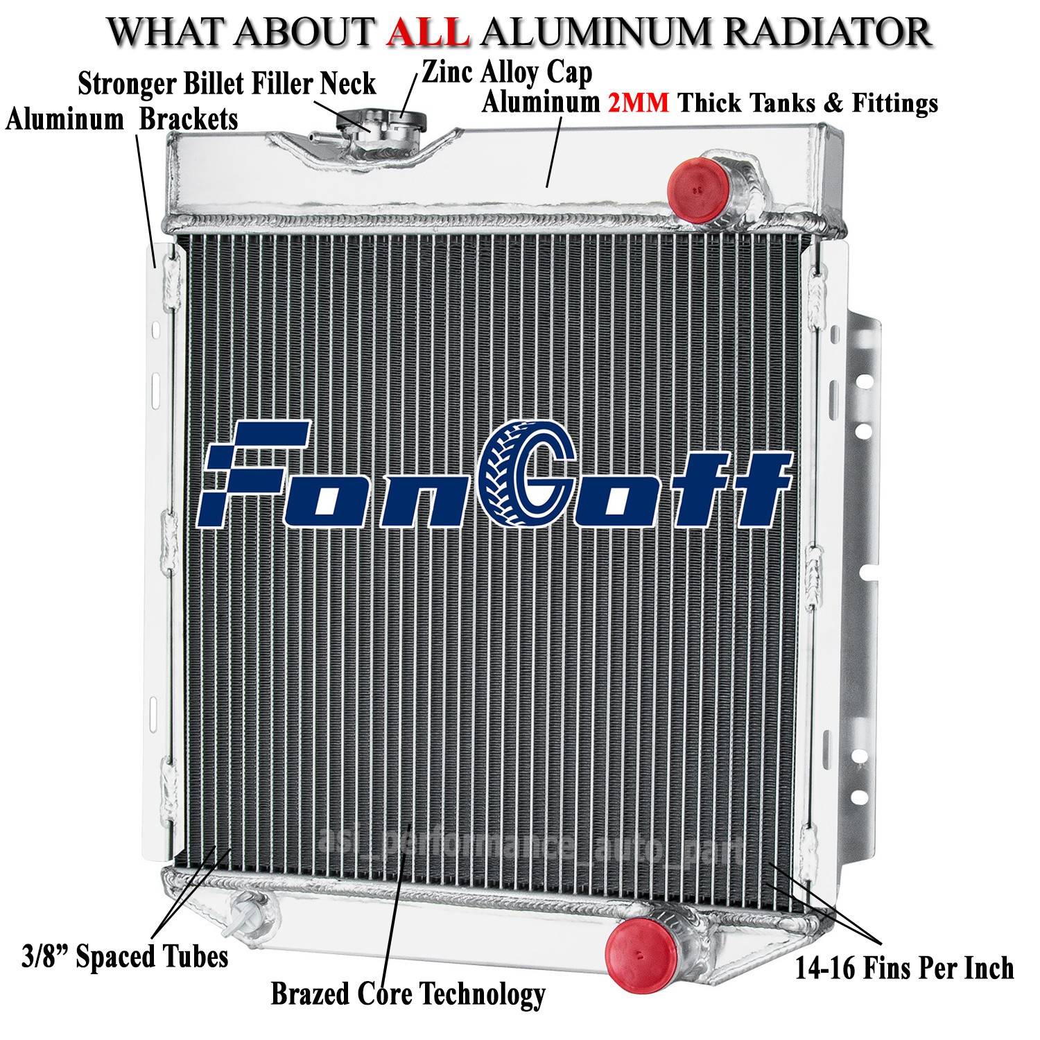 3 Row Aluminum Radiator For Ford 1965-1966 Mustang 60-65 Falcon Mercury Comet V8
