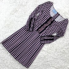 PRADA Pink Gingham Check Ruffle Dress 38S