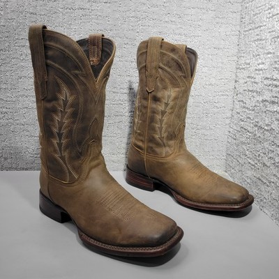 Tecovas The Doc Mens Size US 9EE Cafe Goat Leather Square Toe Cowboy Boots
