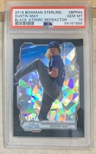 2019 Bowman Sterling #BPR44 Dustin May Black Atomic /10 Refractor PSA 10 Dodgers
