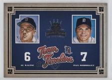 2005 Donruss Diamond Kings Team Timeline Al Kaline Ivan Rodriguez #TT-17 HOF 1u6