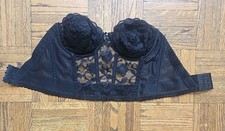Vintage Cacique Lingerie Black Lace Pushup Corset - Size 34C