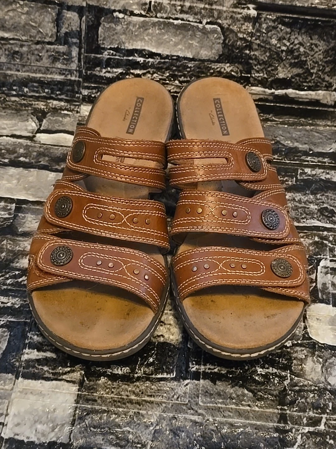 Scarpe sandali donna Clarks Leisa Lakia marroni con cinturino 9 5 cinturini regolabili usati