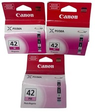 Lot of 3 Canon CLI-42 Genuine Magenta Ink Tank PIXMA PRO-100 Printers