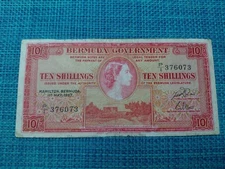 🇧🇲 Bermuda 10 shillings P-19b 1 May  1957 VF  banknotes 122025-16