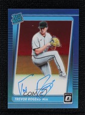 2021 Panini Donruss Optic Carolina Blue Prizm 18/35 Trevor Rogers Auto 0s1o