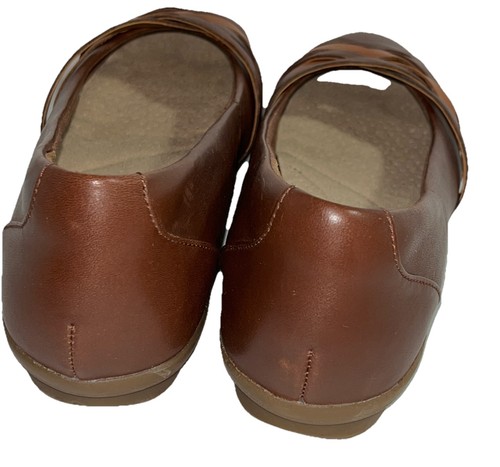 Women’s 7.5 M Clarks Sara Clover Mahogany Leather Tri-Color Ballet Flats Classy - Picture 7 of 9