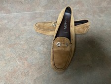 Women s PRADA Beige Suede Loafers Shoes Size 39.5 CON87