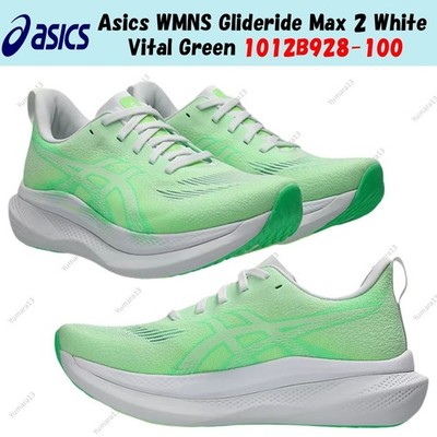 Asics WMNS Glideride Max 2 White Vital Green 1012B928-100 Women's Size