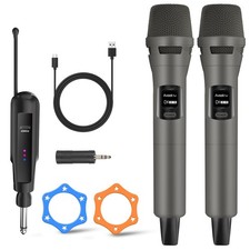 Professional Wireless Microphones 2.4GHz Rechargeable Karaoke Microphone with...