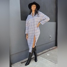 NWT Show Me Your Mumu Leo Button Down Tunic- Windowpane Plaid Sz XXL