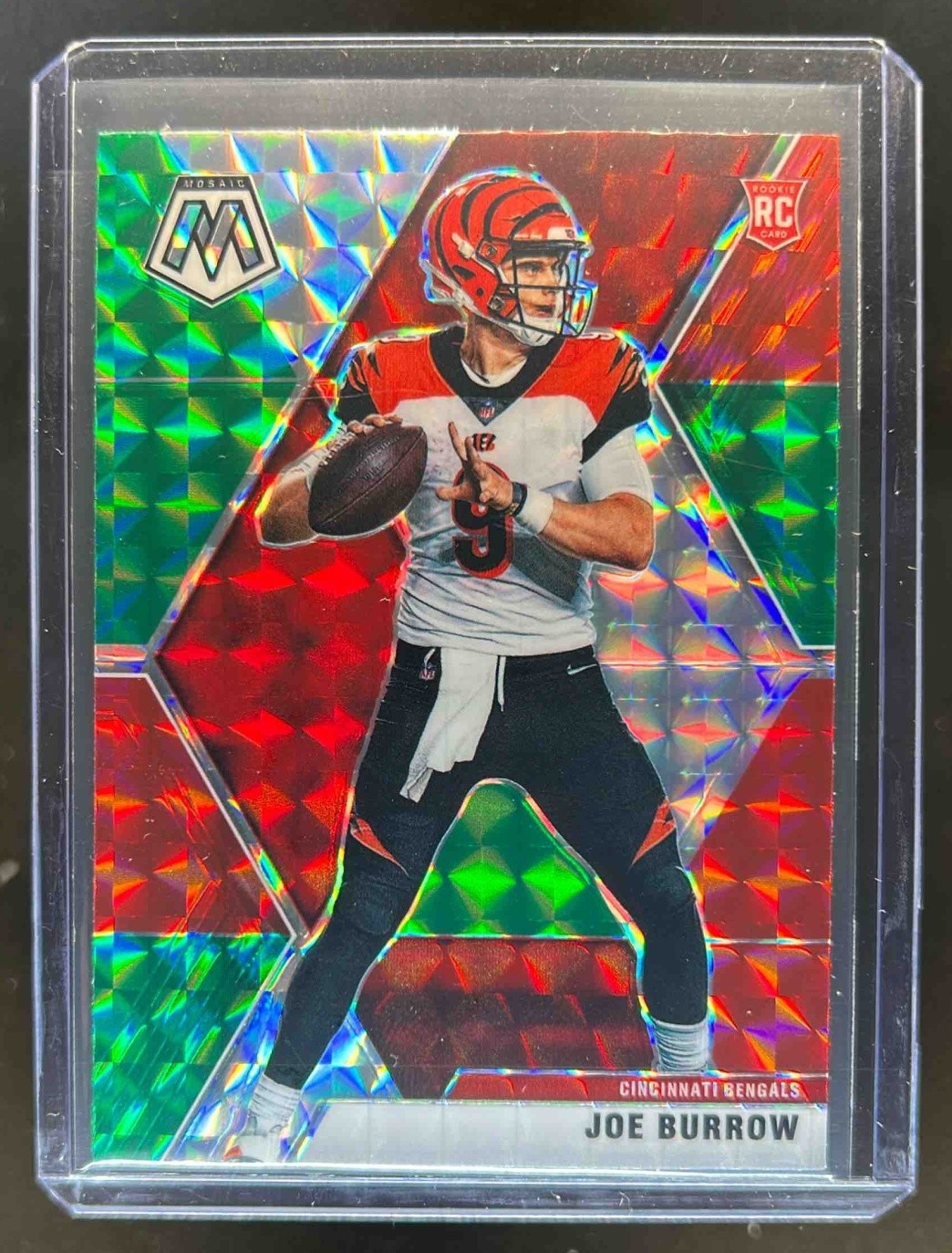 2020 Mosaic Joe Burrow RC Choice Prizm Red and Green #201 Bengals