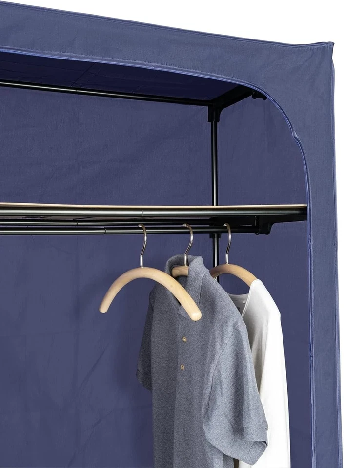 WENKO Business Wardrobe with Shelf - Folding Wardrobe Polyester 75 x 160 x 50 cm - Immagine 4 di 4