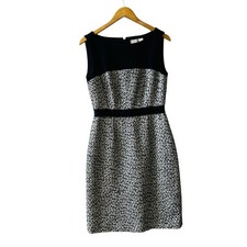 Tory Burch Silk Blend Tweed Sleeveless Sheath Dress Size 8