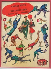 1941 10/4 NORTHWESTERN VS KANSAS ST PROGRAM OTTO GRAHAM COLLEGE DEBUT GAME