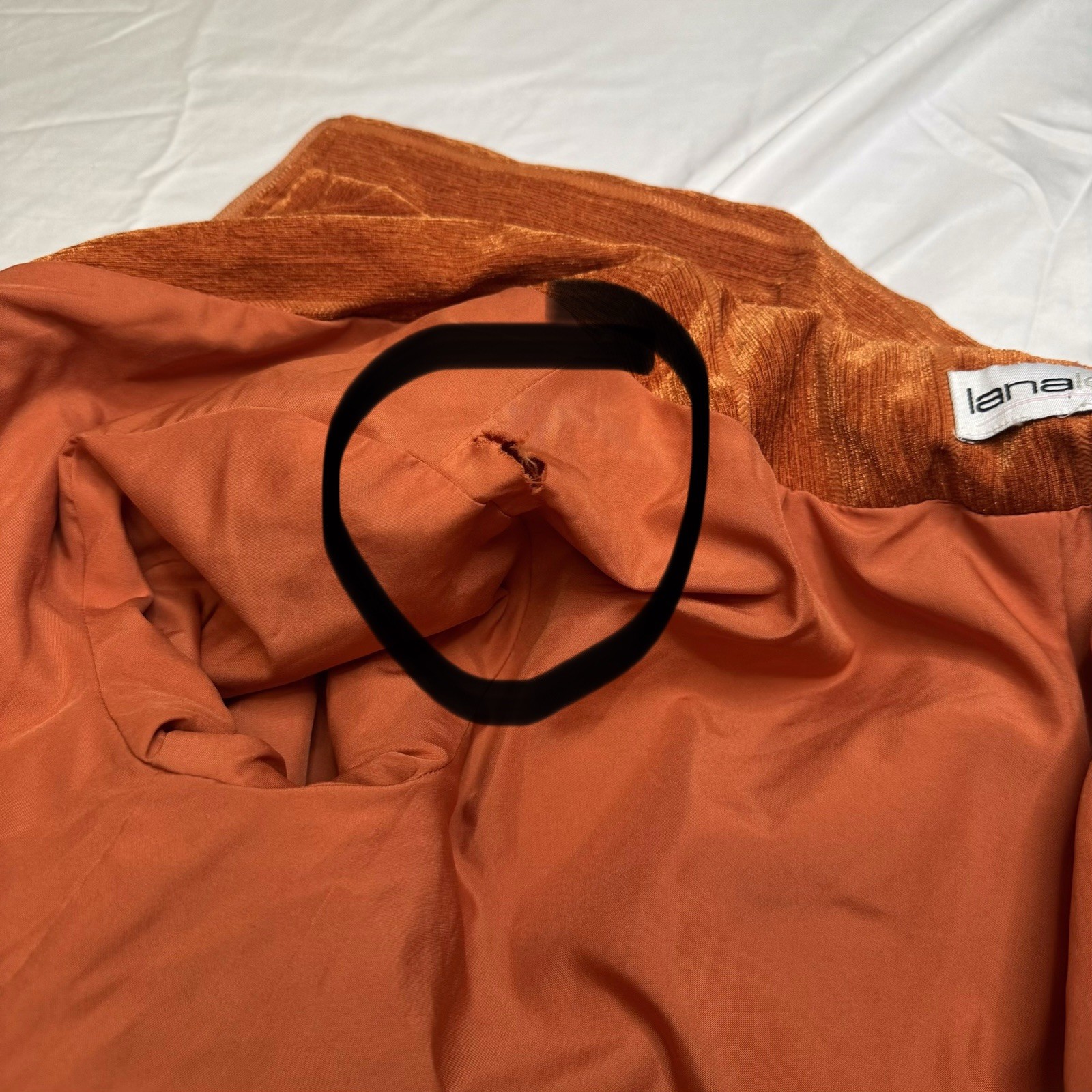 Lana Lee Vintage Womens Burnt Orange Textured Zip Up Jacket Corduroy image 9
