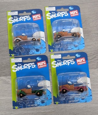 Peyo 2013 Schlümpfe Autos 4 Stück | mit Schlumpf Figur | NEU