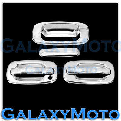 For Chevy 07-13 Silverado Chrome 4Drs Handle W//Pskh+Tailgate Cover With Keyhole