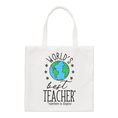 Étiquette Bagage Humoristique "World's Best Teacher" (Meilleur Prof Du Monde) - Cadeau Pour Enseignant