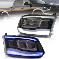 Black Pair Sequential Projector Headlight For 2009-2018 Dodge Ram 1500 2500 3500